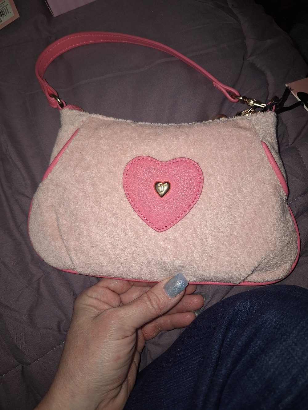 EXCLUSIVE Juicy Couture Light Pink Terry Cloth Shoulder Bag - Picture 4 of 5